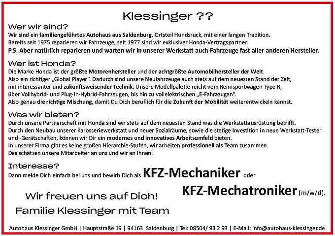 Werkstattmitarbeiter gesucht